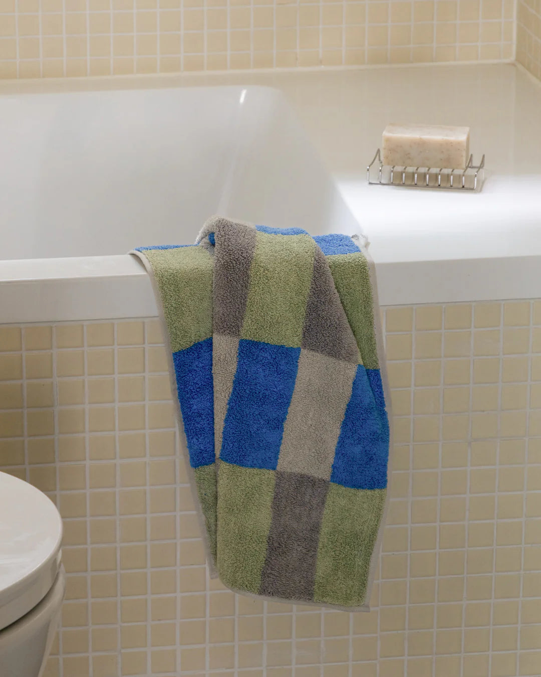 Check Towel - Khaki Blue