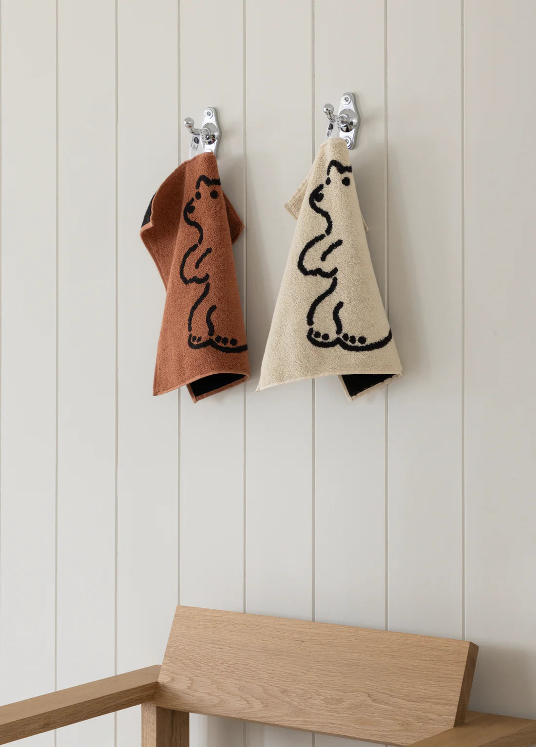 Huggy Bear Hand Towel - Brick