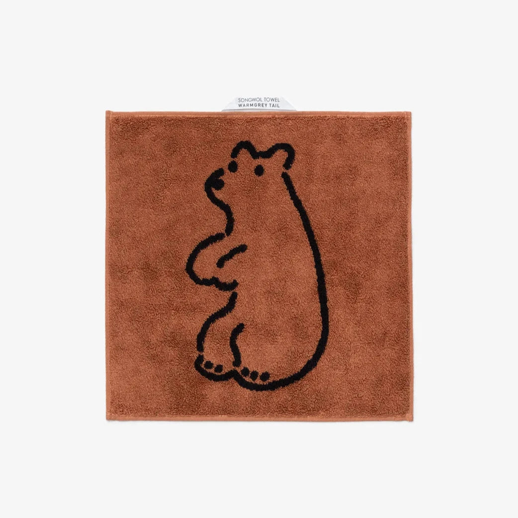 Huggy Bear Hand Towel - Brick