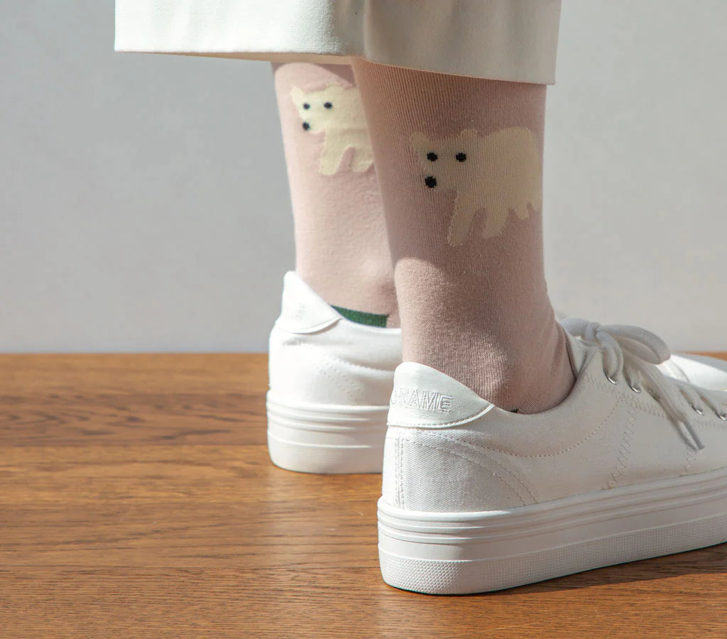 Rolling Bear Socks - Pink