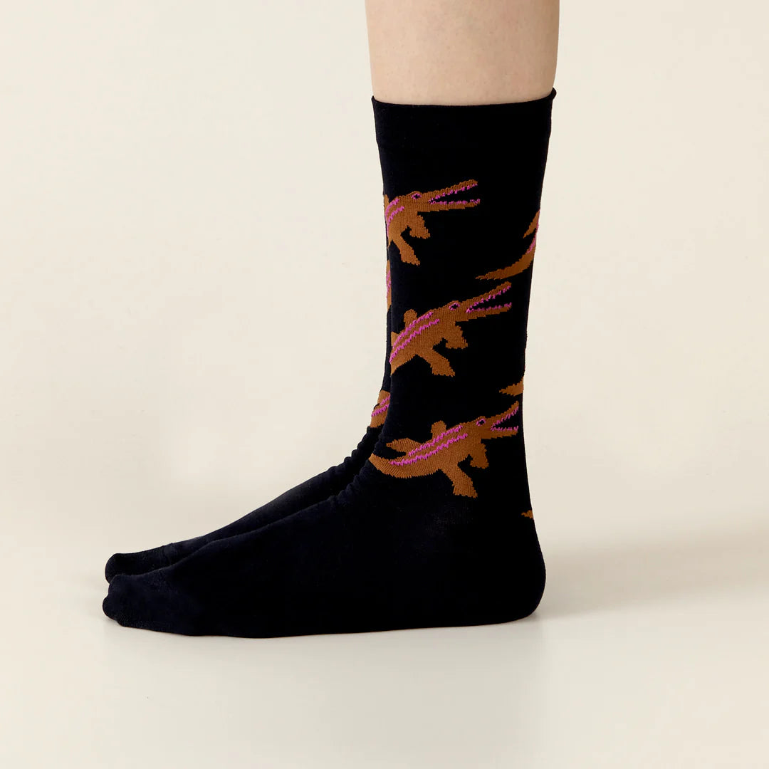 Crocodile Socks - Black