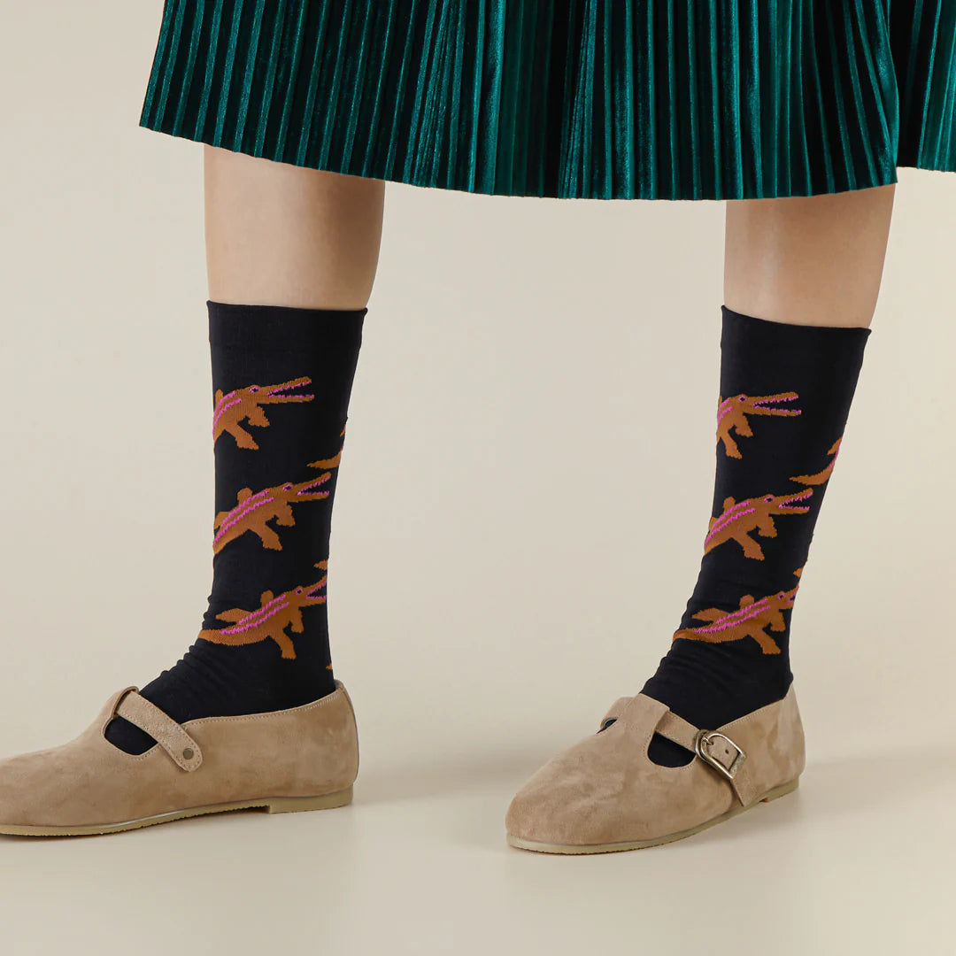 Crocodile Socks - Black