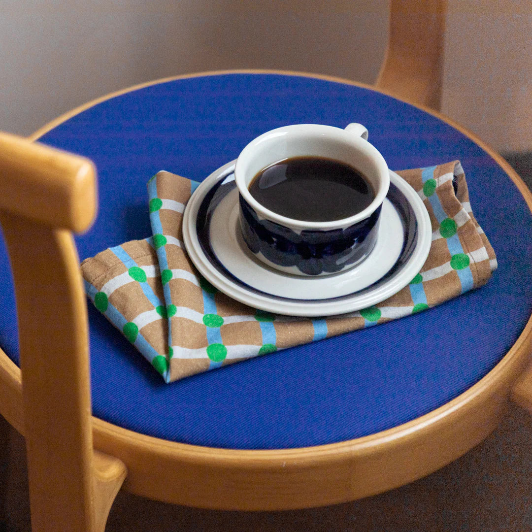 Dot Check Kitchen Cloth - Green on Brick