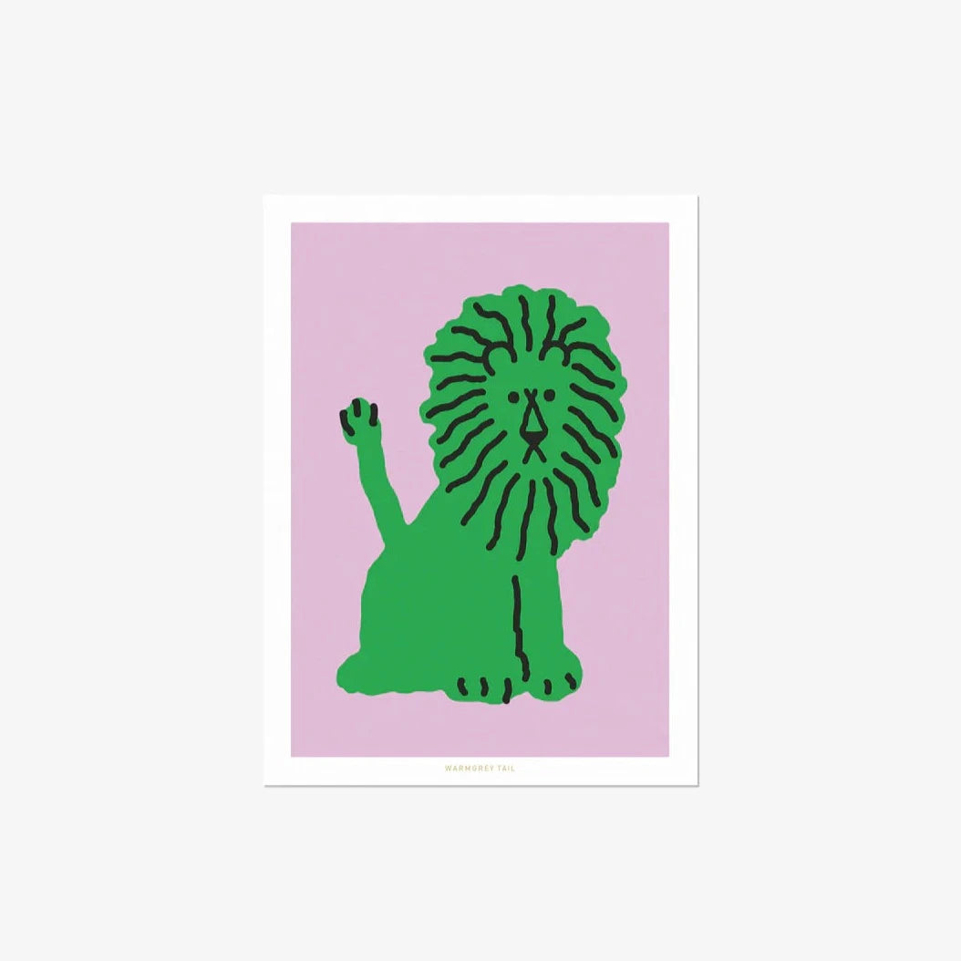 Lion Green Postcard