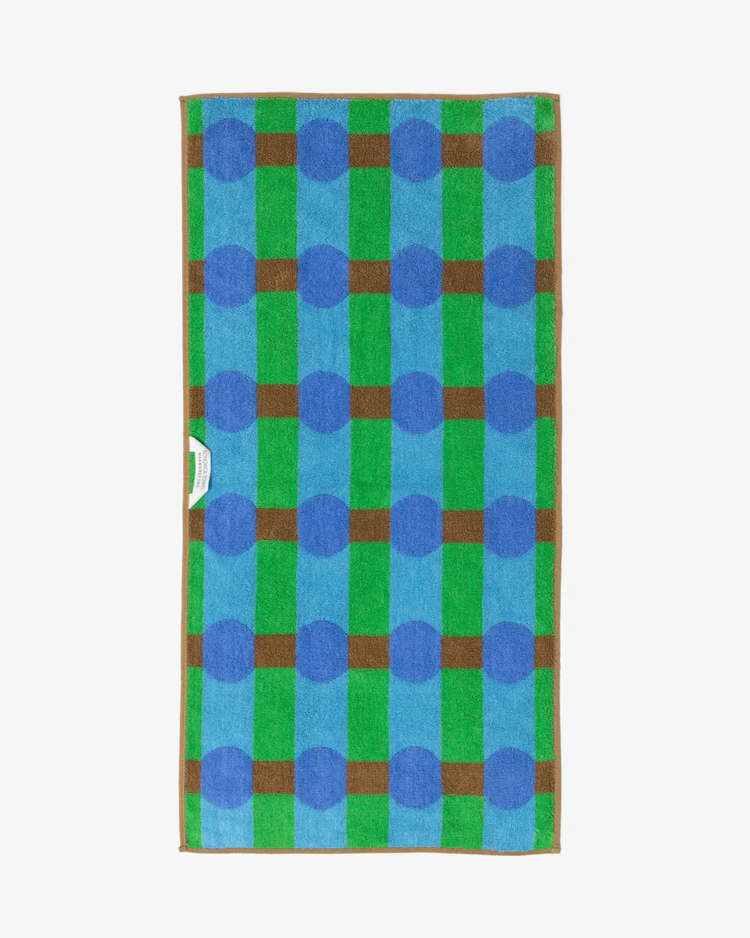 Dot Check Towel - Blue on Brick