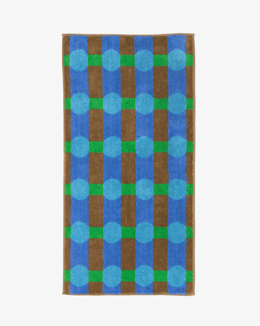 Dot Check Towel - Blue on Brick