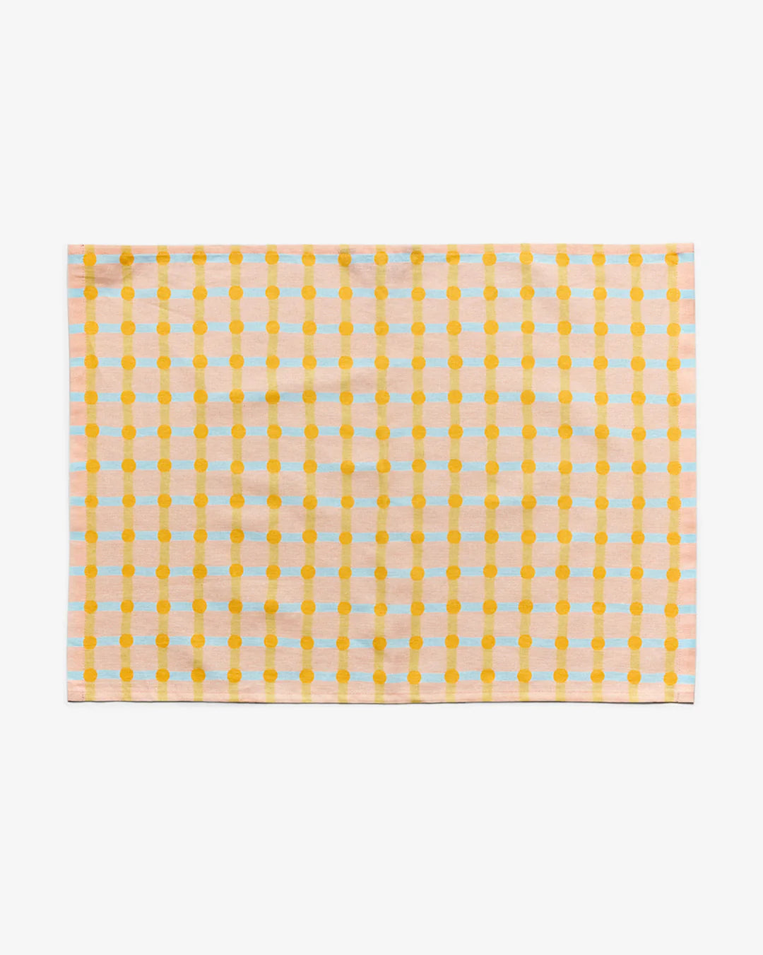 Dot Check Kitchen Cloth - Orange on Pink