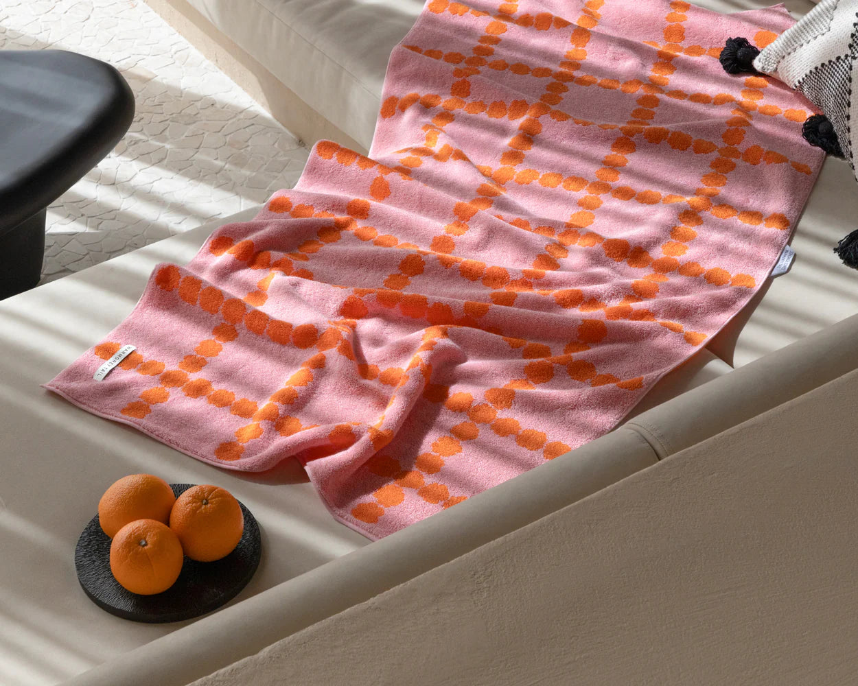 Blossom Check Big Towel - Pink