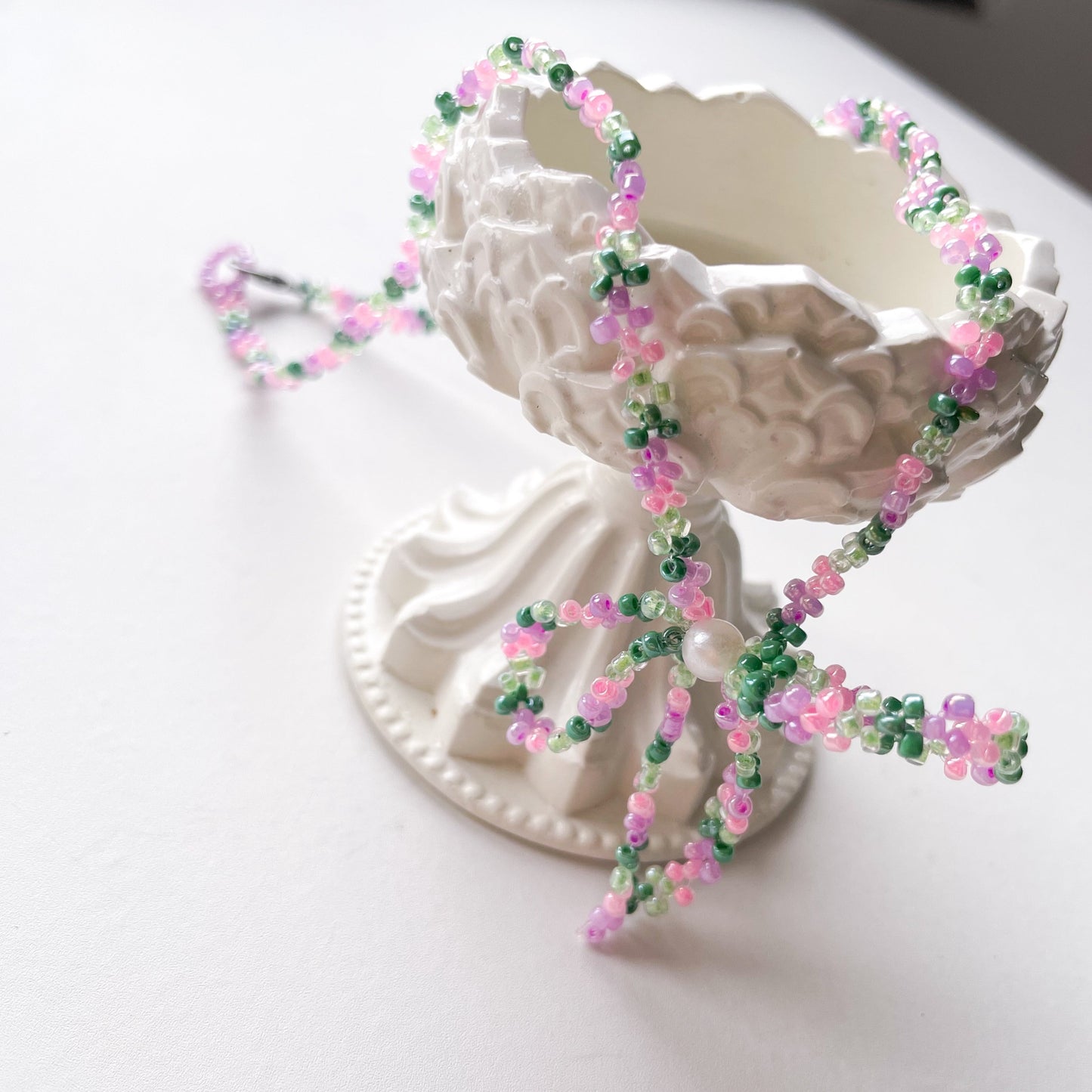 Mini Beaded Ribbon Necklace