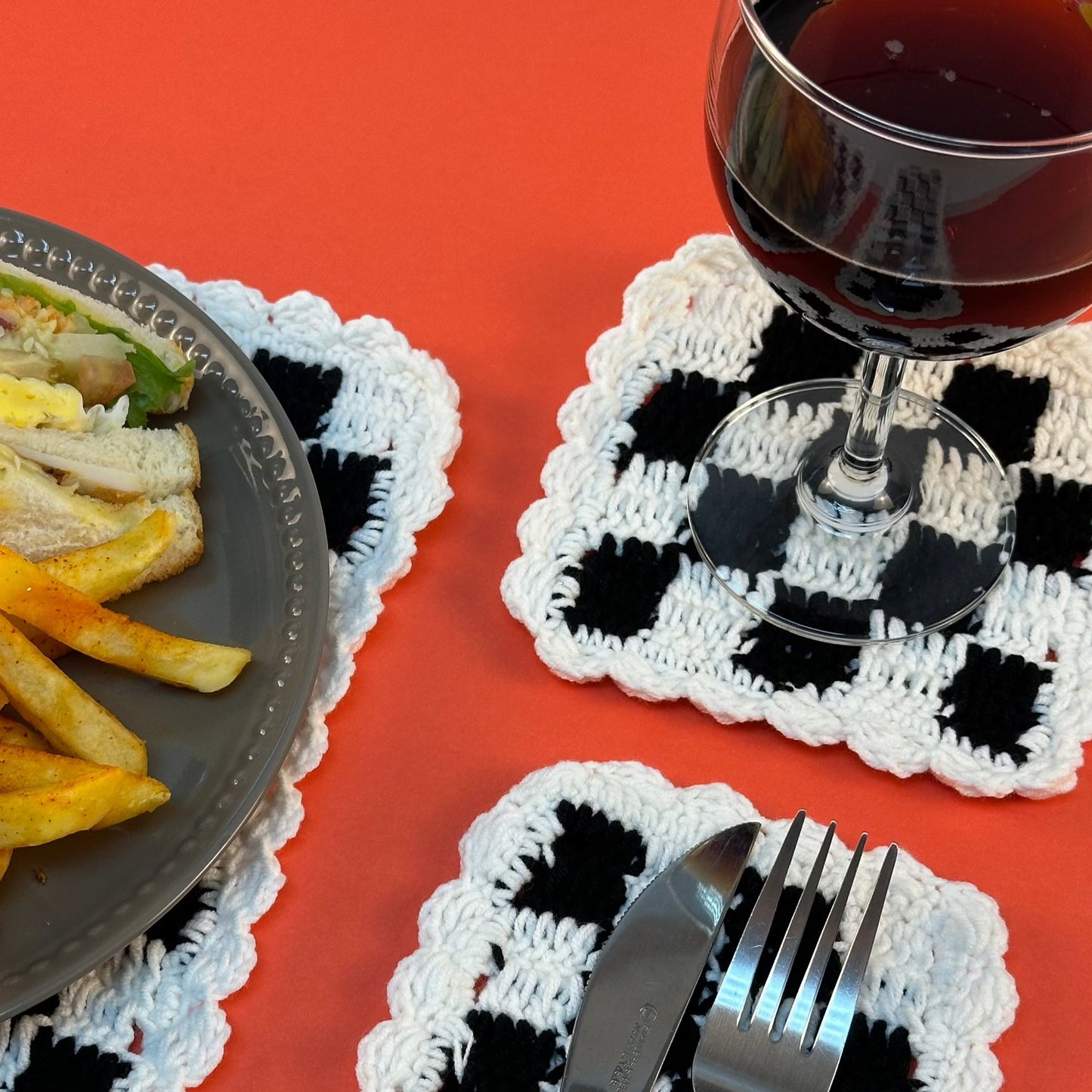 Checkered Coaster Set