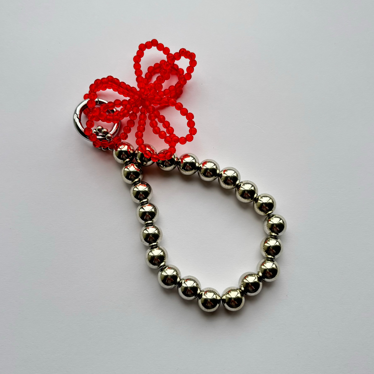 Silver Red Bag Charm