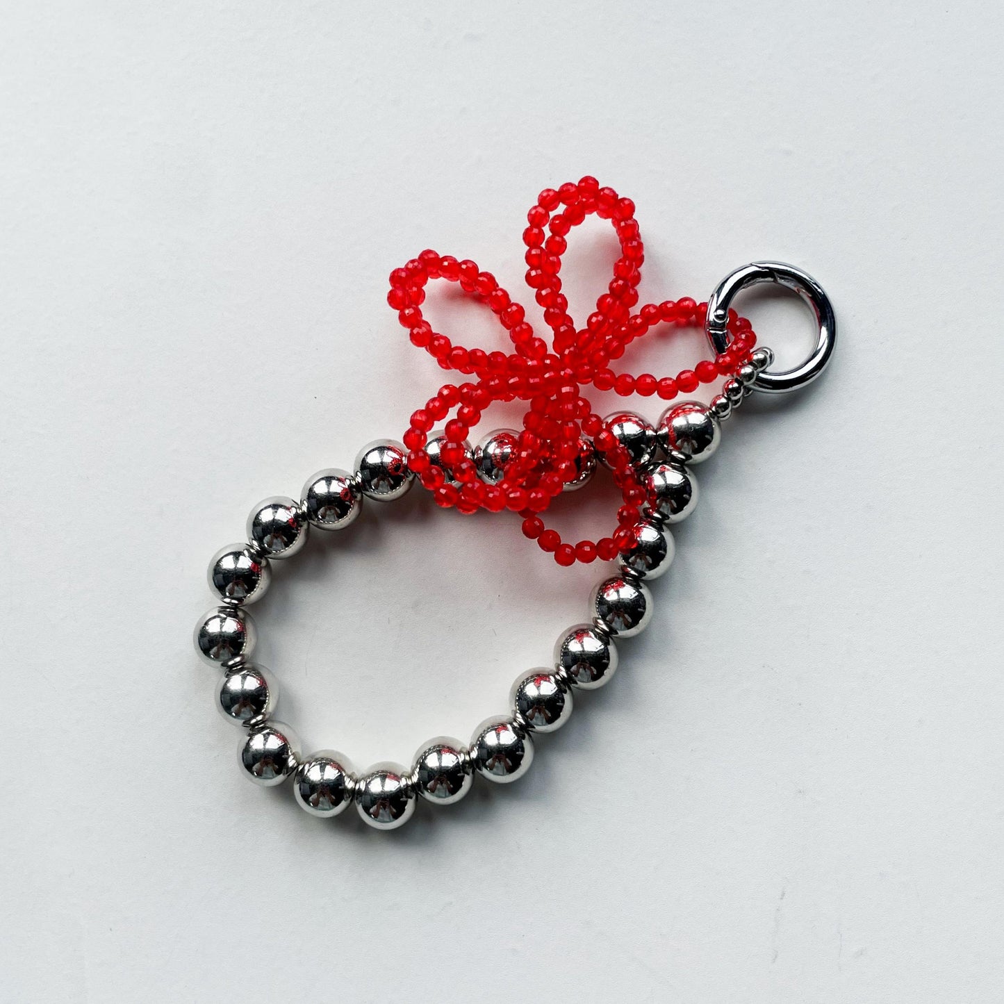 Silver Red Bag Charm