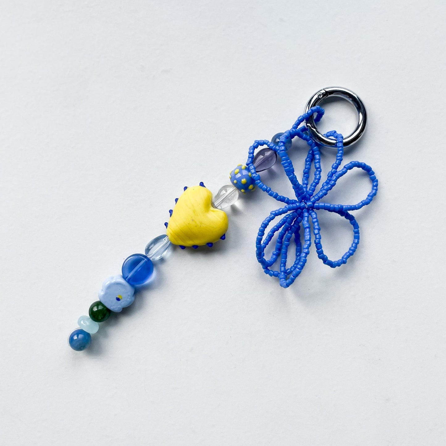Floral & Glass Beads Bag Charm