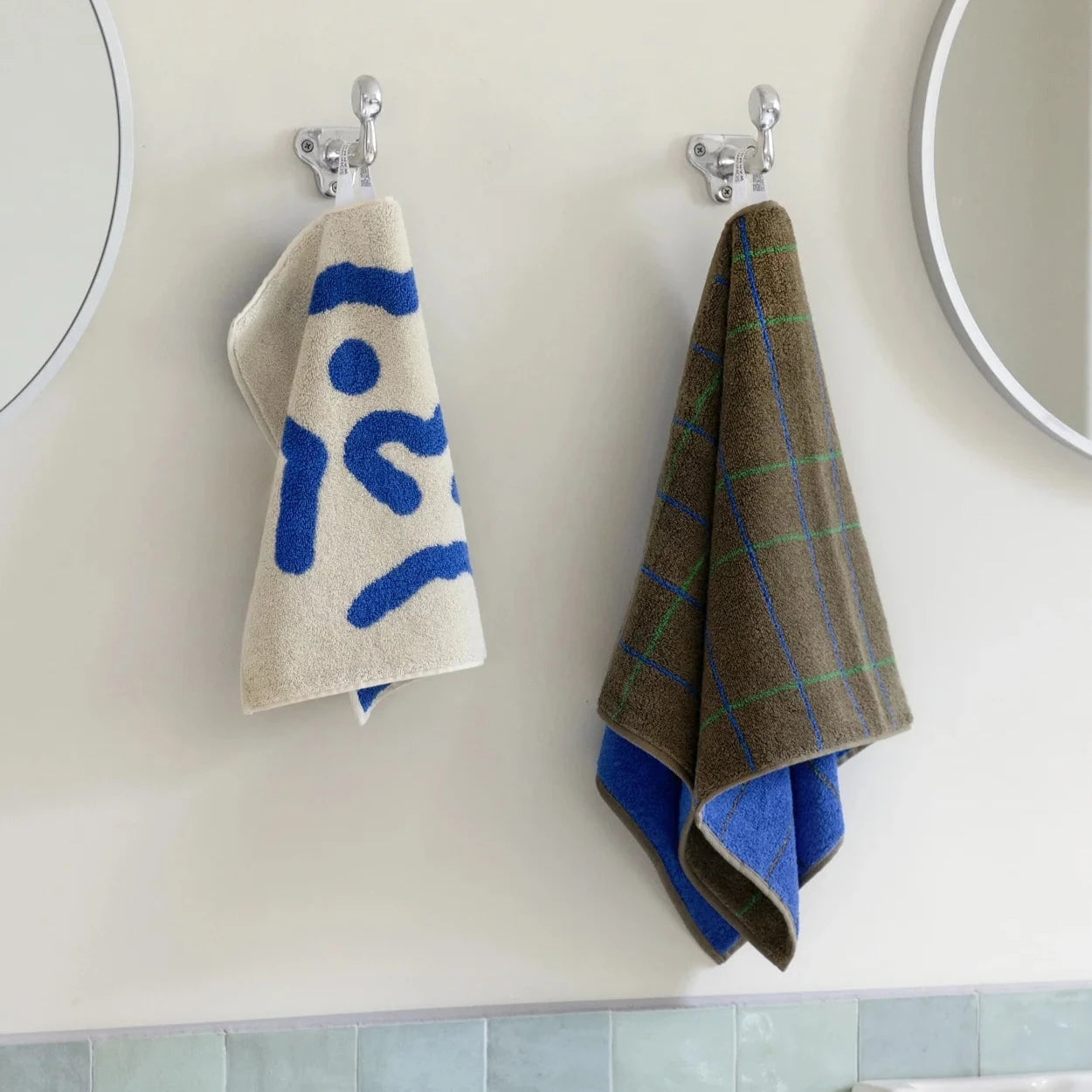 Tile Face Towel - Dark Brown