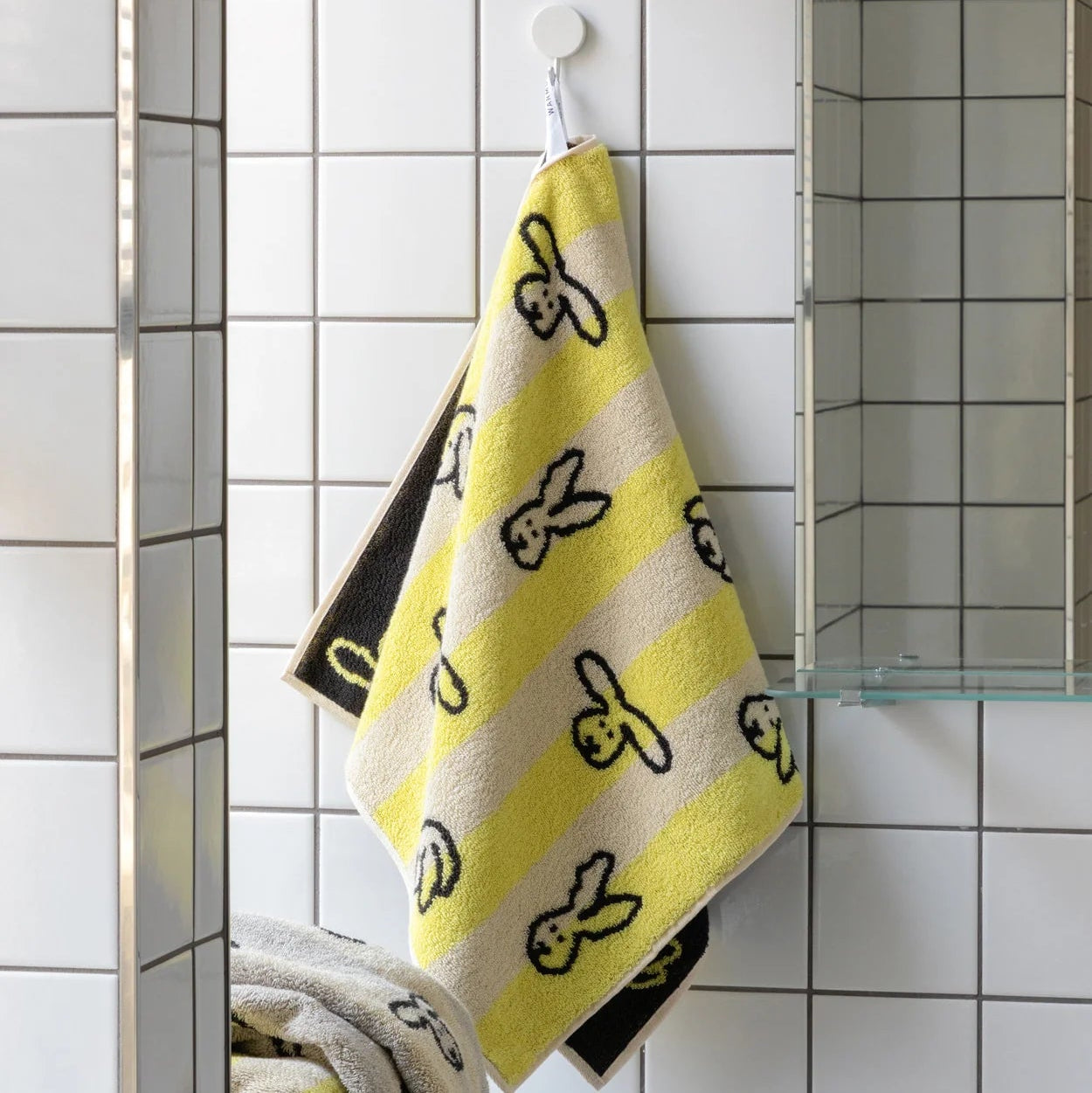 Bunny Bunny Face Towel - Yellow Stripe