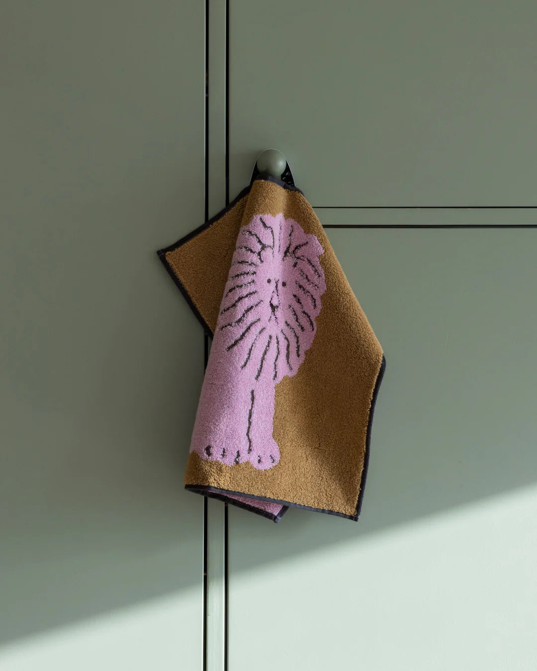 Lion Hand Towel - Coral