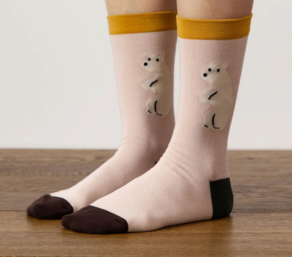 Rolling Bear Socks - Pink
