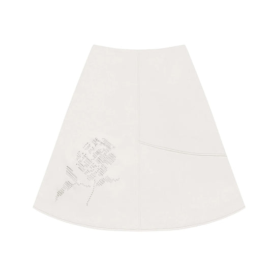 Paneled Suede Skirt