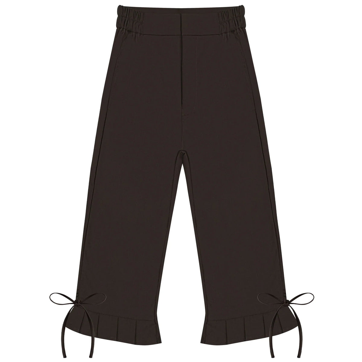 Pleated Hem Capri Pants