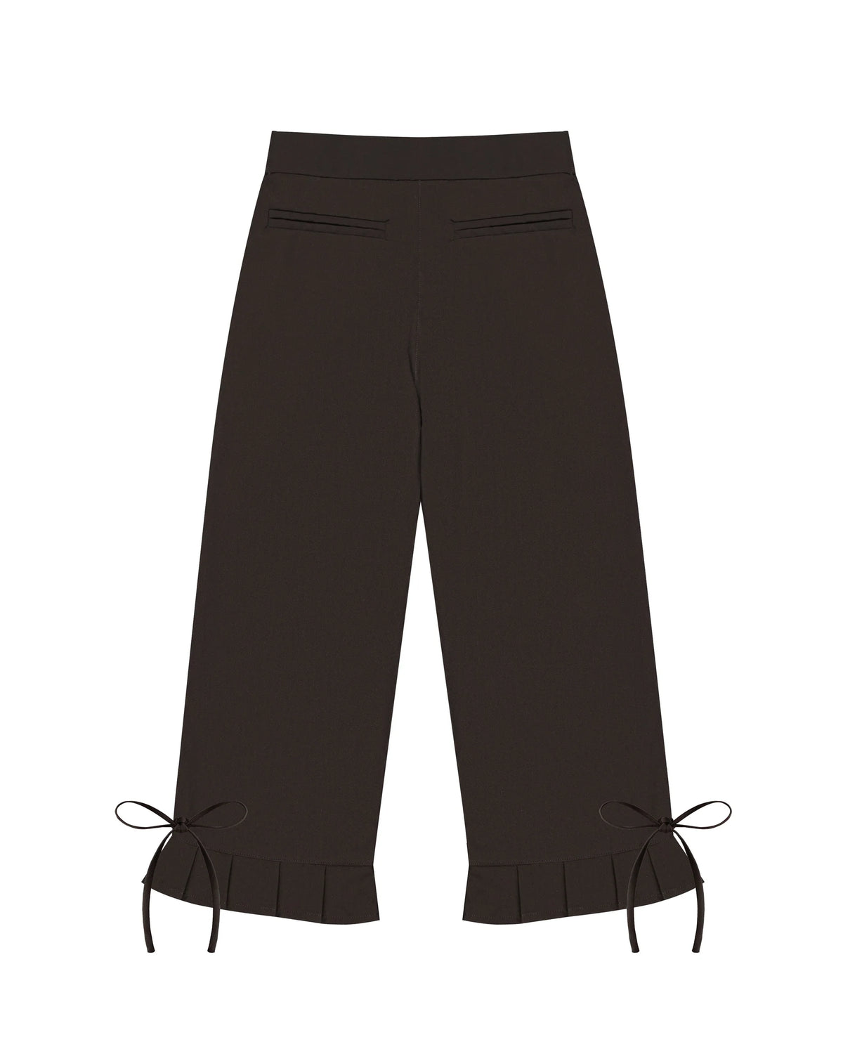 Pleated Hem Capri Pants