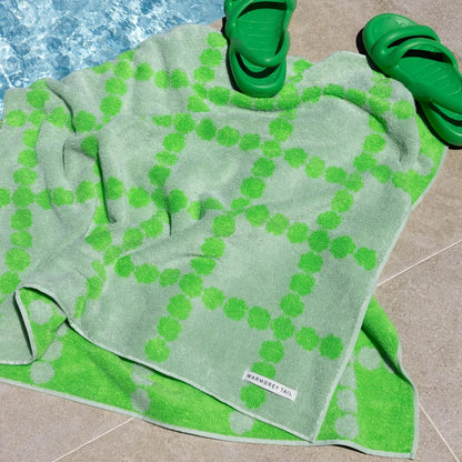 Blossom Check Big Towel - Green