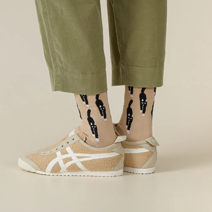 Cat Coming Socks - Beige