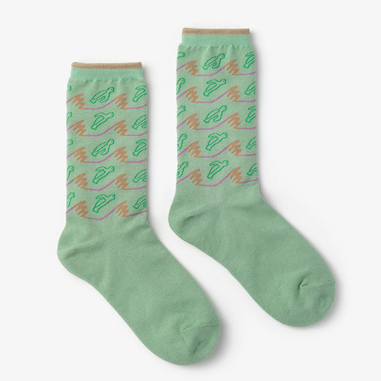 Flying Turtles Socks - Mint