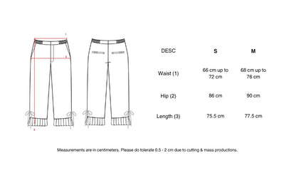 Pleated Hem Capri Pants