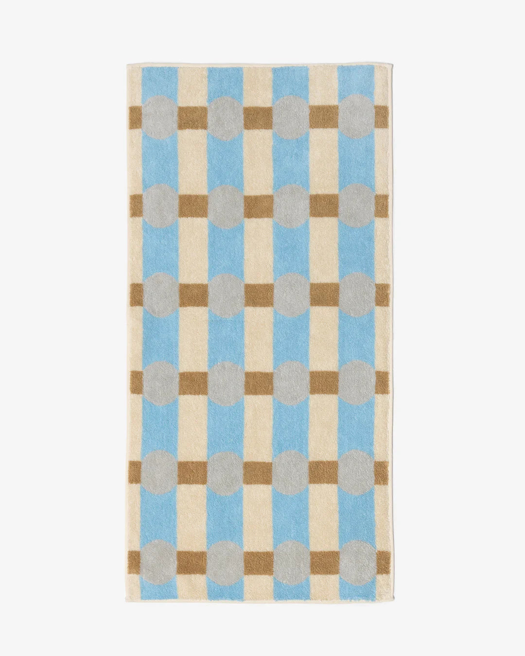 Dot Check Towel - Grey on Cream