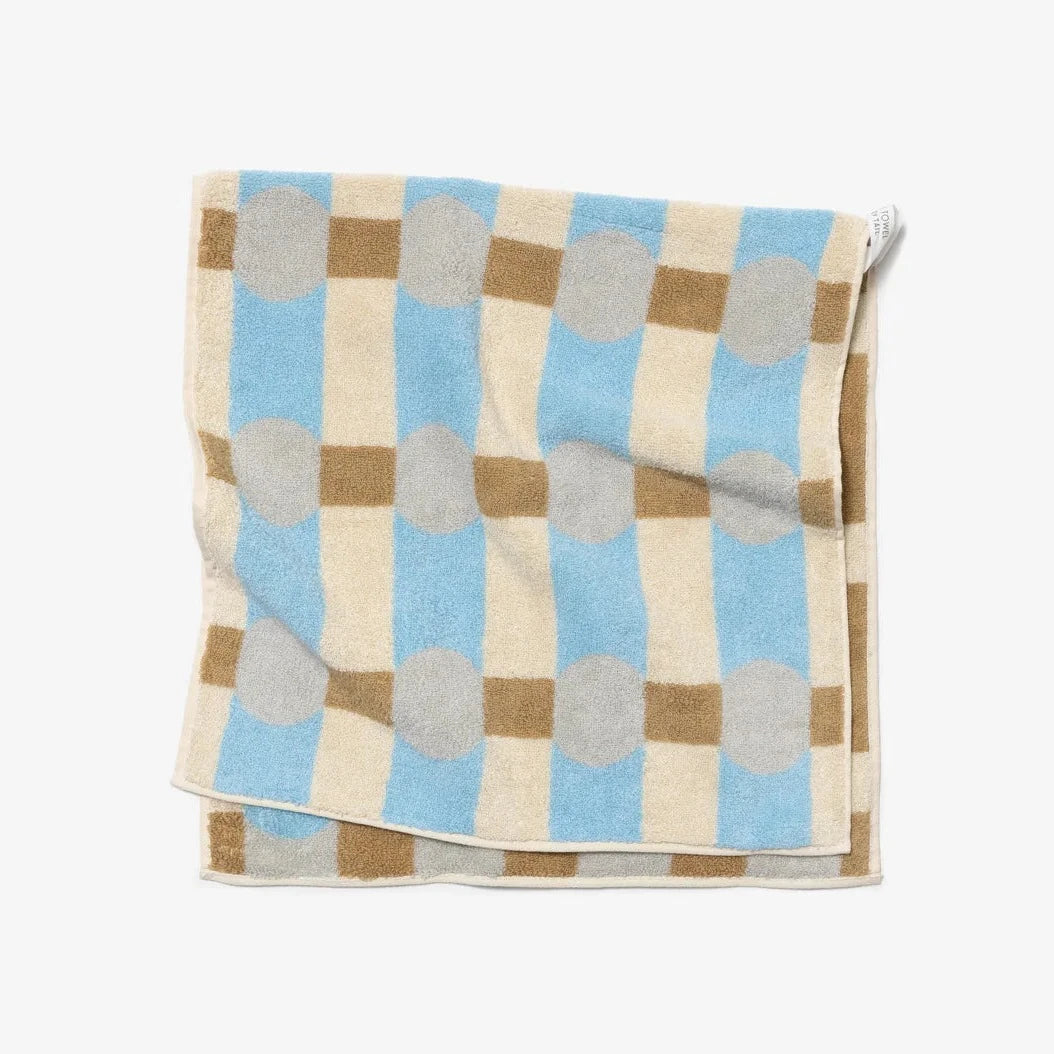 Dot Check Towel - Grey on Cream