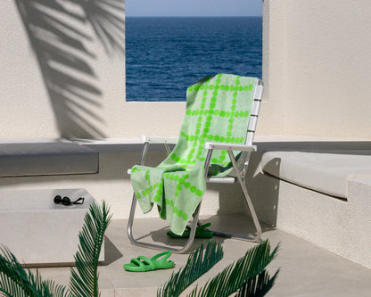 Blossom Check Big Towel - Green