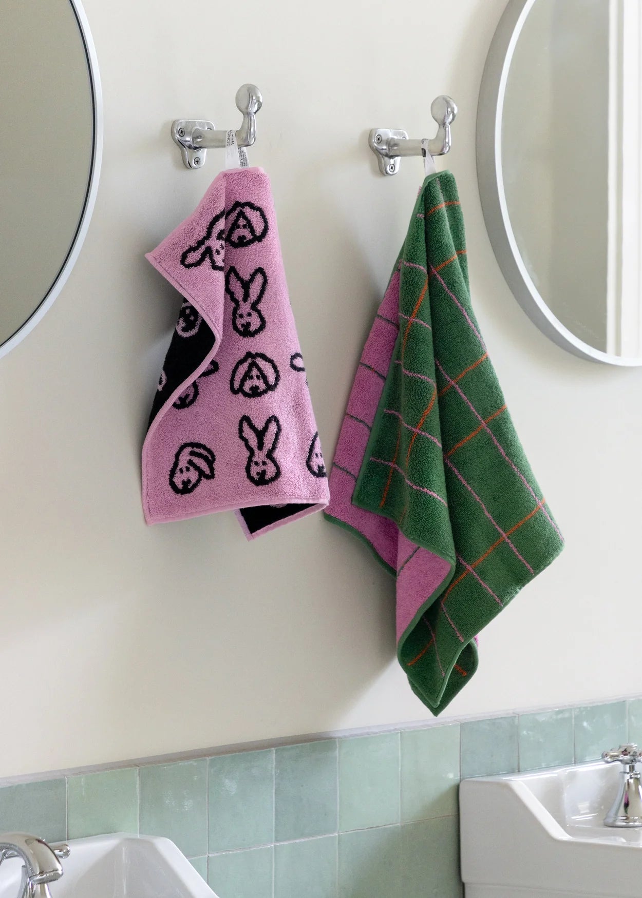 Tile Face Towel - Deep Green