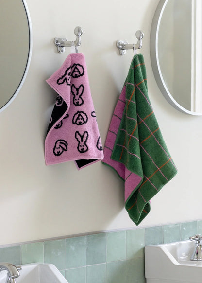 Tile Face Towel - Deep Green