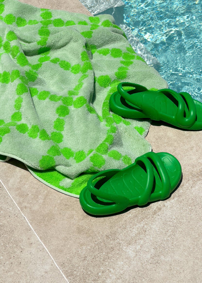 Blossom Check Big Towel - Green