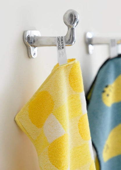 Dot Check Hand Towel - Yellow on Yellow