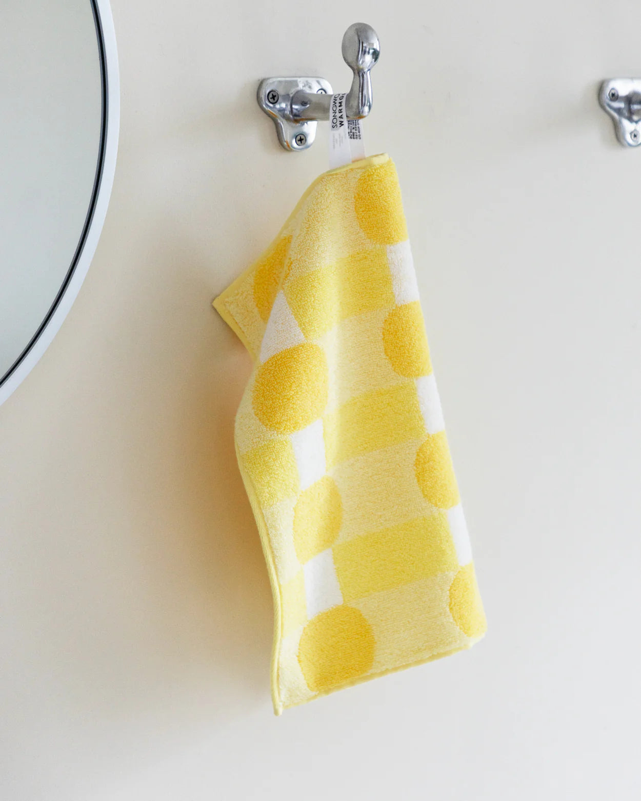 Dot Check Hand Towel - Yellow on Yellow