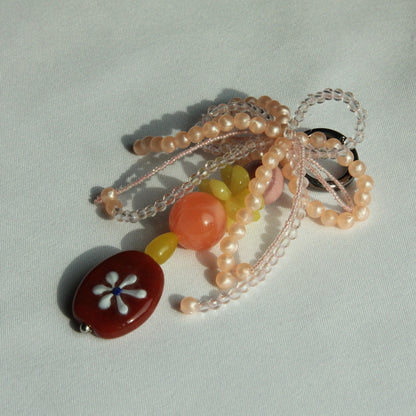 Glassbeads Ribbon Bag Charm