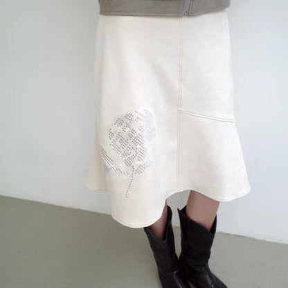 Paneled Suede Skirt