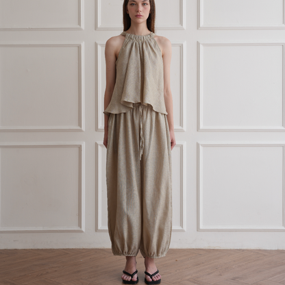 Leon Linen Trousers - Beige