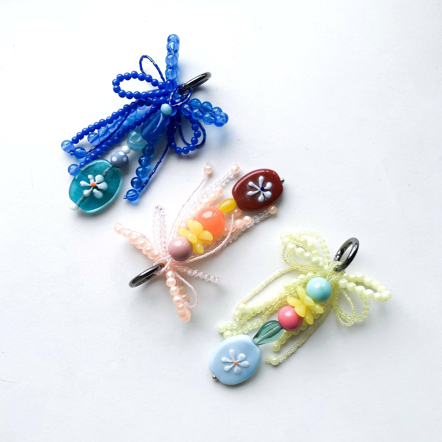 Glassbeads Ribbon Bag Charm