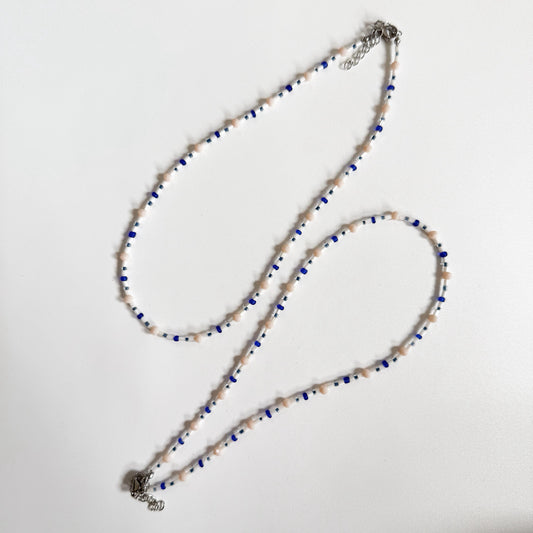 Dainty Blue Beaded Necklace