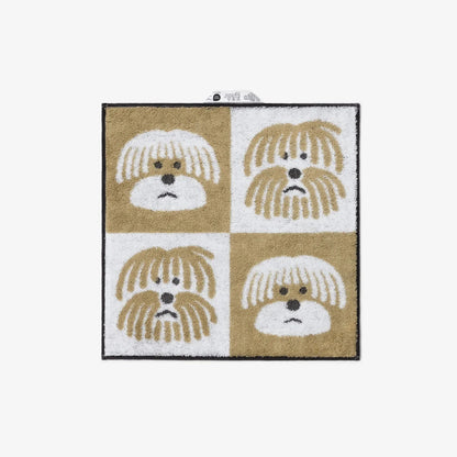 Fluffy Dog Hand Towel - Beige
