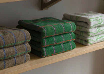 Tile Face Towel - Deep Green