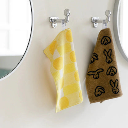 Dot Check Hand Towel - Yellow on Yellow