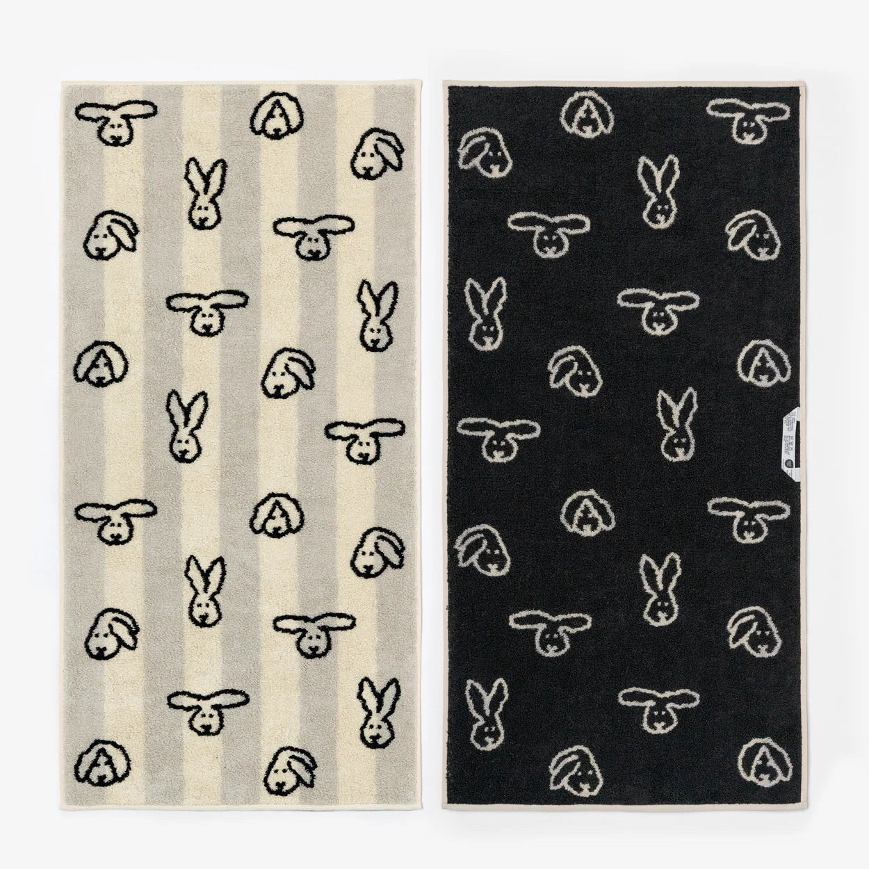 Bunny Bunny Face Towel - Grey Stripe