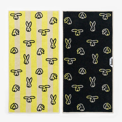 Bunny Bunny Face Towel - Yellow Stripe