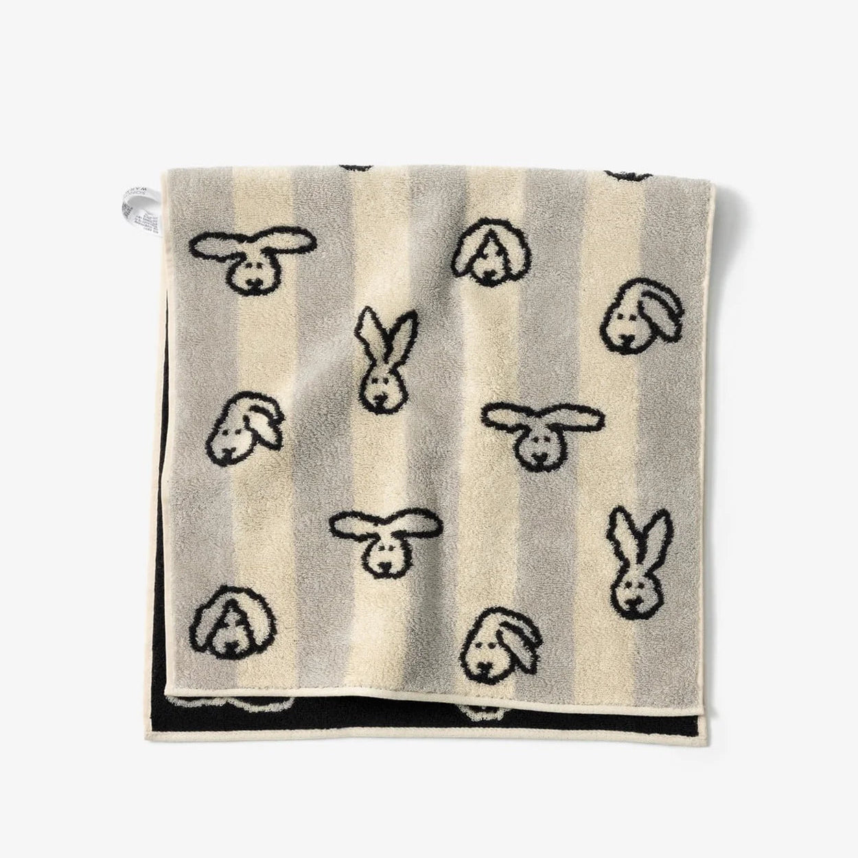 Bunny Bunny Face Towel - Grey Stripe