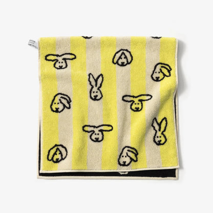 Bunny Bunny Face Towel - Yellow Stripe