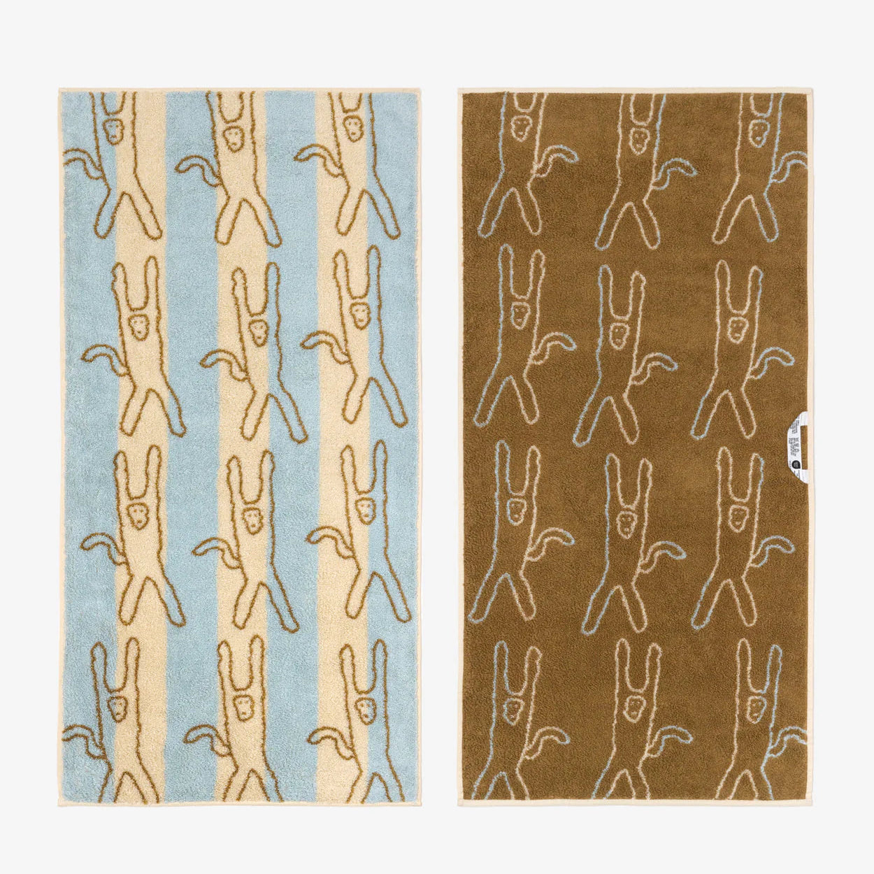Monkey Face Towel - Blue Stripe