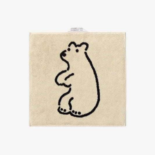 Huggy Bear Hand Towel - Cream